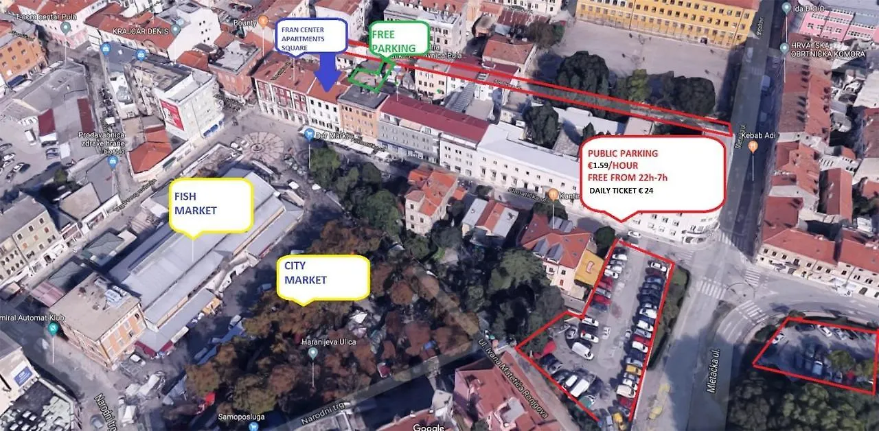 Fran Center Apartments Pula Kroatien